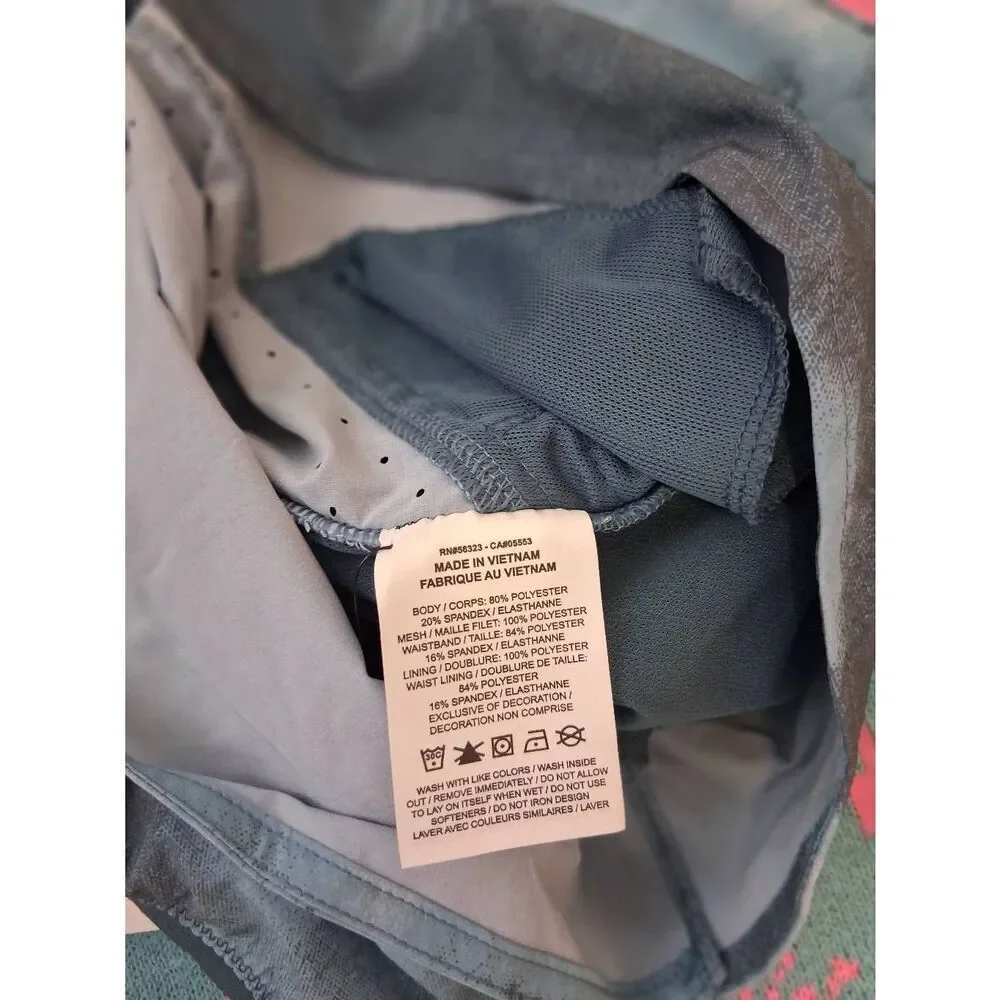 Nike dri fit womens xl running shorts gray blue lined gym fitness
